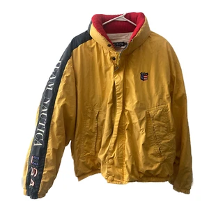 Team Nautica USA Sleeve Duck Down Jacket, Men's XL, Yellow/Red, Vintage 90s Rare - Picture 1 of 13