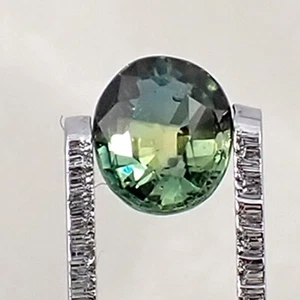 0.74 ct Oval 5.6 x 4.9mm Green-blue Natural Australian Parti Sapphire Gemstone - Picture 1 of 15