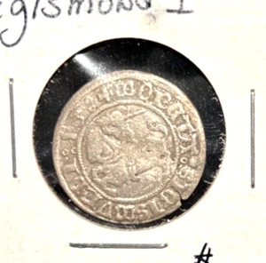 Lithuania 1516 pusrasis Sigismund I VF+ - Picture 1 of 2