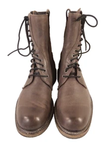 John Varvatos Strummer Twisted Lace Granite Grey Leather Boots Size 9 - Picture 1 of 13