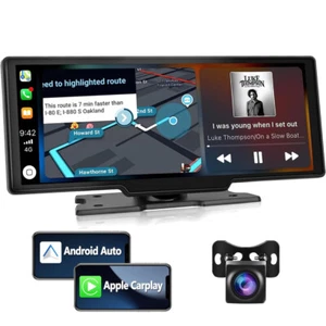 10.26" Portable Car Stereo FM Radio Apple Carplay/Android Auto Touch Screen AHD - Picture 1 of 17