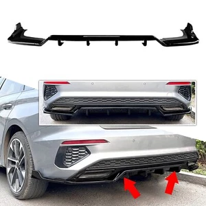 Rear Bumper Diffuser Lip For Audi A3 8Y 2021-2024 Glossy Black 2022 2023 - Picture 1 of 7