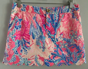 Lilly Pulitzer Colette Skort eingebaute Shorts hell Pascha rosa aquadesisch Größe 0 - Bild 1 von 4