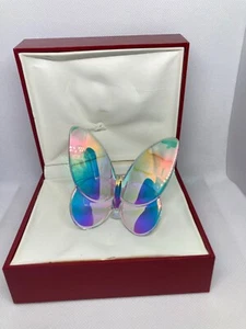 Baccarat Crystal Lucky Butterfly Iridescent 2.875" 2601482 Made in France - Picture 1 of 10