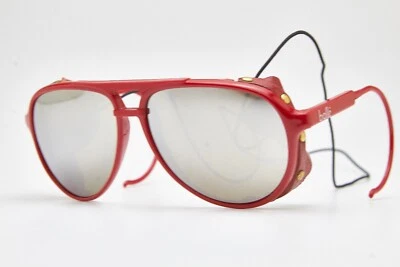 1980s vintage red sunglasses BOLLE NYLON mirrorles burning man goggle f - Image 1 of 4