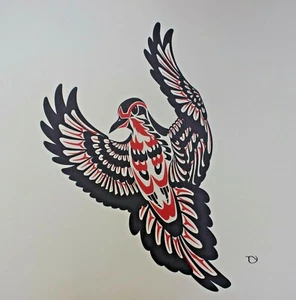 Sean Dixon Original Silkscreen First Nation Haida Osprey 1988 - Foto 1 di 1