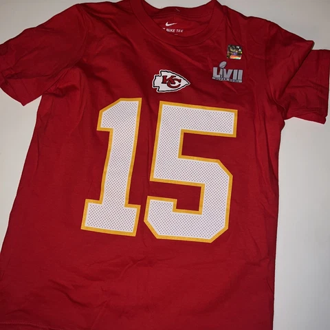 New BIG KIDS Nike Kansas City Chiefs Super Bowl LVII Patrick Mahimes T-Shirt M Cover
