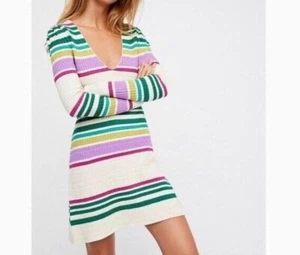 NWT Free People Striped Gidget Knit Sweater Dress Women's Size Small - Picture 1 of 3