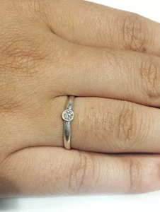 0.2CT Round Cut, Classic, Solitaire, Engagement Ring in 925 Sterling Silver - Picture 1 of 6