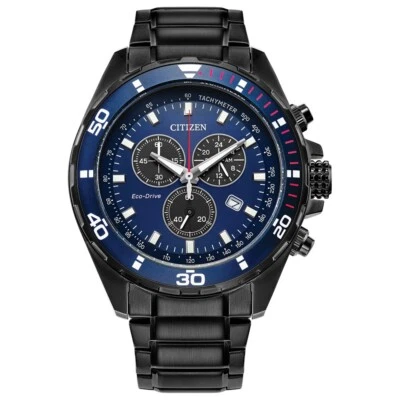 Citizen Eco-Drive Men's Chronograph Date Indicator Black Watch 44MM AT2518-56L - Image 1 of 4