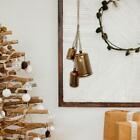 Rustic Hanging Bells Christmas Tree Decor Giant Shabby Chic Bells