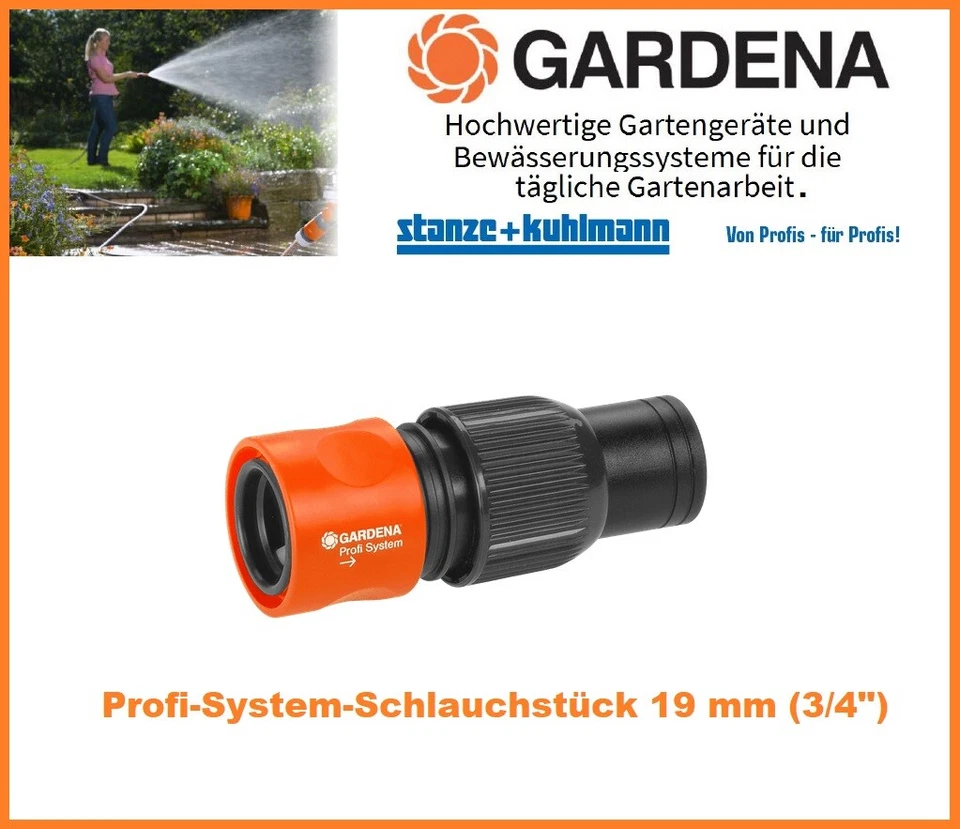 Gardena 2817-20 Profi System Schlauchstück 19 mm (3/4") Anschlußstück Adapter - Bild 1 von 1