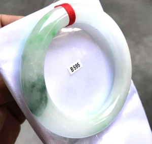 54mm Myanmar Natural Green Jadeite Jade Bracelet Emerald Jadeite Jade Bangle - Picture 1 of 17