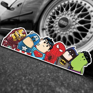 XL SUPERHERO CAR STICKER BATMAN SUPERMAN CAPTAIN AMERICA IRON MAN HULK SPIDERMAN - Picture 1 of 2