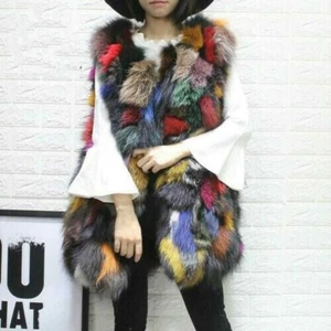 Women's Fur Clothing Fox Fur Vest Fur Waistcoat Fashion Fur Coats - Picture 1 of 23