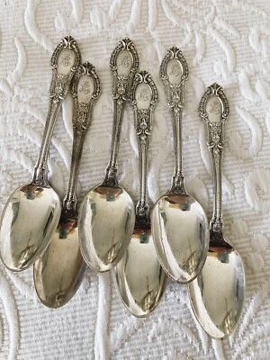 Antiguo lote de 6 cucharaditas Sterling GORHAM TUILERIES 1906 mono eduardiano Foto 1 de 4