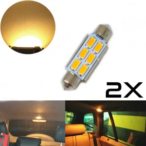 2PCS 36mm Warm White Car Interior Dome Festoon Map LED Light Bulb Globe CANBUS - Picture 1 of 6