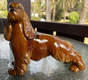 Vintage 50er Jahre Royal Haeger Keramik Stand Cocker Spaniel Hund; groß mit Etikett - Bild 1 von 7