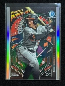 2024 Bowman - Chrome Prospect Power-Up Jackson Holliday #PP-5 (RC) ORIOLES - Picture 1 of 4