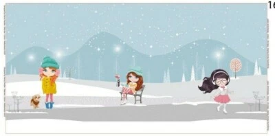 Panel French Terry, digital, Wintertraum Wintermädchen blau - Bild 1 von 3