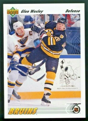1991-92 Upper Deck Glen Wesley Card  #370 - Image 1 of 4