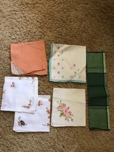 Vintage Lot of 6 Assorted Ladies Embroidered Handkerchiefs, 2 from China FREE SH - Picture 1 of 7