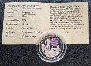 FC Bayern München 2001 - Champions Sieger 2001 Medaille gekapselt mit Zertifikat - Bild 1 von 3