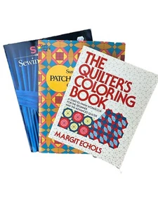 Quilting Coloring Book, Singer Sewing For The Home, And Patchwork Quilt Bundle - Picture 1 of 15