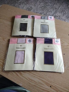 VTG - Lot of 4 - Woodward OPAQUE Pantyhose LODEN..PINK..DESERT GRASS.PLUM - Picture 1 of 24