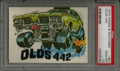 1970 Donruss Fiends & Machines #61 "Olds 442" PSA 10 GEM MINT Non-sport Card - Image 1 of 3