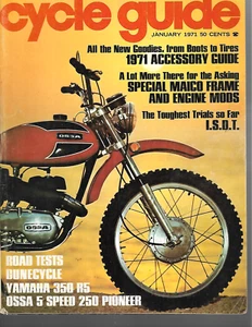 Cycle Guide Magazine January 1971- Yamaha 350, Ossa 250 Pioneer, Dunecycle - Imagen 1 de 3