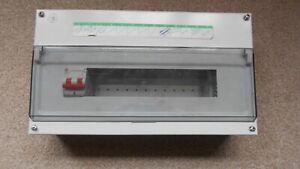 GE Metal Consumer Unit With 100A Main Switch. 370mm x 210mm x 98mm.
