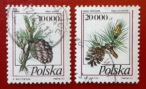 POLAND 1993 Used Conifer Cones Mi 3456-7 Scott 3163-4 XF 5522 - Picture 1 of 2