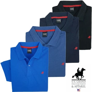 Polo Men's Short Sleeve 100% Cotton Strong Sizes Solid Ink xxxl xxxxl 5XL 6XL - Picture 1 of 12