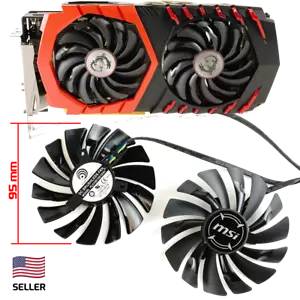 Full Set GPU Fans 95mm MSI 470 480 570 580 Gaming X PLD10010S12HH | US Seller... - Picture 1 of 3