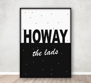 Póster de canto de fútbol americano Howay the Lads Newcastle decoración del hogar arte de pared enmarcado A4 - Imagen 1 de 5