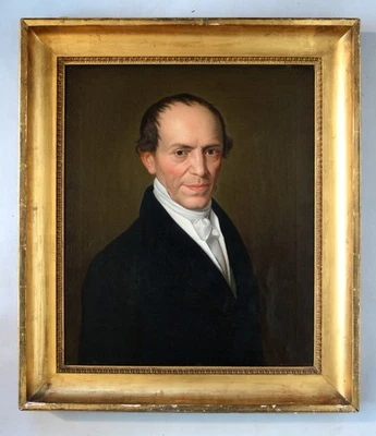 Biedermeier Portrait eines sehr eleganten Herren 19. Jhd. um 1820 - Bild 1 von 4