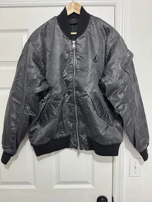 AIR JORDAN ESSENTIALS STATEMENT WASH RINGED FLIGHT BOMBER JACKET L RENEGADE MA-1 - Image 1 of 4