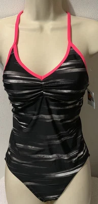 Traje de baño de una pieza CHAMPION negro/gris talla pequeña (4-6) nuevo sin etiquetas Foto 1 de 2