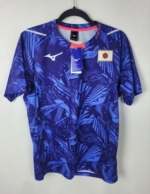 NUEVO CON ETIQUETAS Camiseta Mizuno Animación JAPÓN Logo Equipo Usado Japón Representativo Réplica Foto 1 de 4