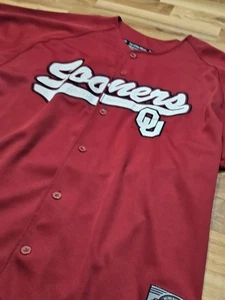 Vintage Oklahoma Sooners Baseball Jersey Men’s Size L Playmaker Top of the World - Picture 1 of 11