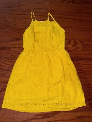 Vestido sin solero vintage azul marino amarillo con ojales línea A hasta la rodilla talla 8 para niñas Foto 1 de 4