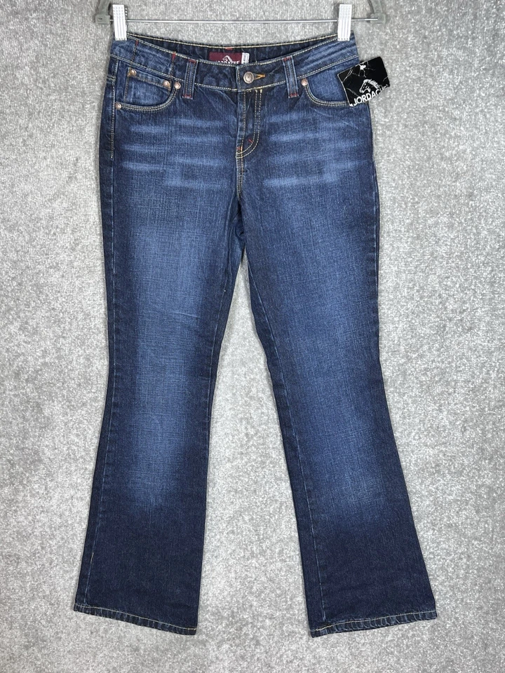 Jordache Low Rise Bootcut Jeans Womens Juniors Size 5/6 Blue Button Fly New - Image 1 of 4