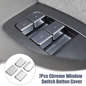 7Pcs ABS Chrome Car Window Switch Button Cover Lift Button Sticker Sequins Trim - Picture 1 of 10