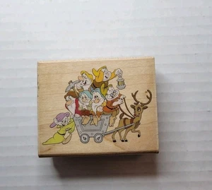 Timbro di Natale Rubber Stampede Biancaneve Sette Nani Slitta Ciao Ho A-1058E - Foto 1 di 8