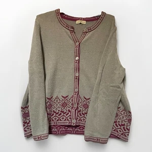 Cárdigan gris púrpura manga larga para mujer Appleseeds XL Cottagecore Grandmacore - Imagen 1 de 4