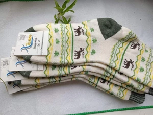 4 pairs.Winter jacquard socks for women with a deer pattern and ornament.Terry - Picture 1 of 9