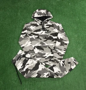 Holister Hoodie Sweatpants Mens Medium White Gray Camo Sweatsuit Track P97 - Picture 1 of 4