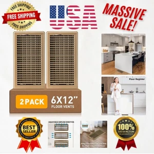 Juego de registro de piso de 6x12 pulgadas de alta resistencia - funcionamiento silencioso y elegante acabado marrón - Imagen 1 de 9