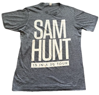 Sam Hunt 15 in 30 Tour T Shirt S 2017 Gray Country Music Concert Tee Adult S/S - Изображение 1 из 4